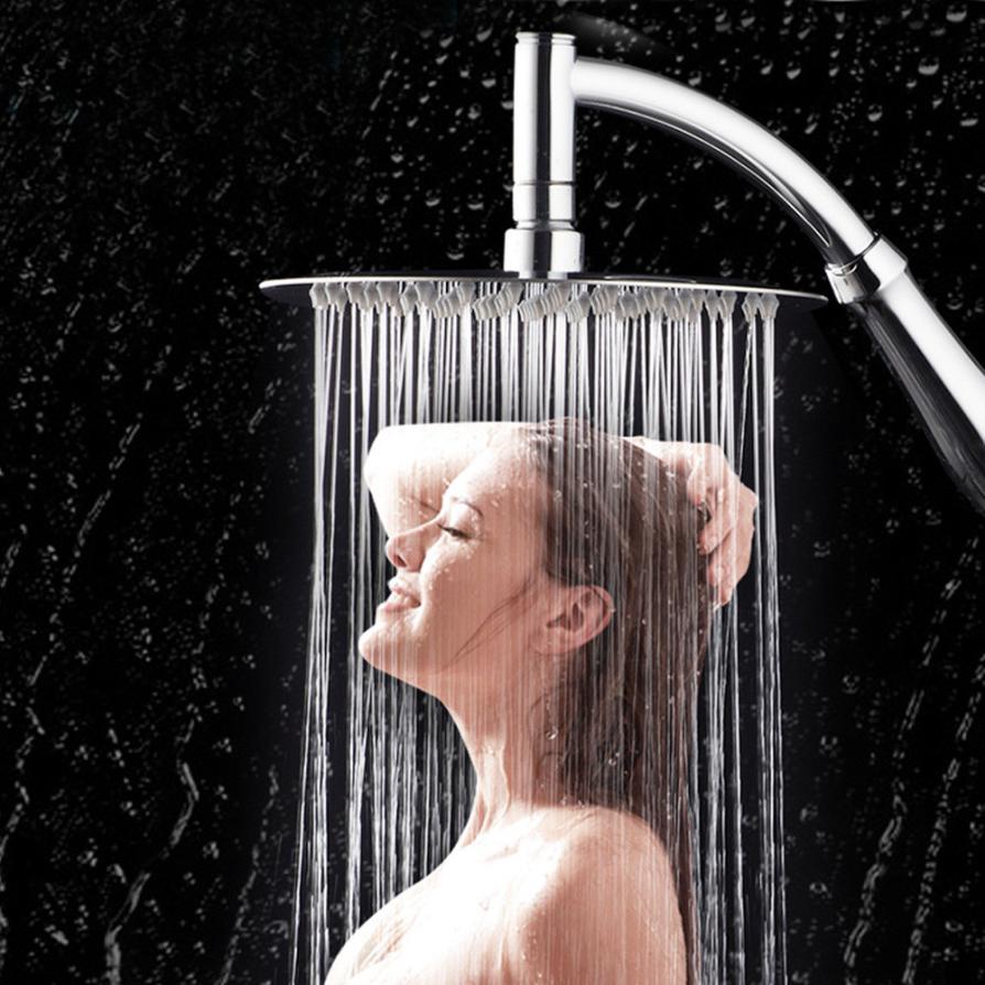 6 inch 360 degrees Rotating Large Shower Head Bathroom Stainless Steel Rain Spray Top Home bathroom faucet shower A17: Default Title