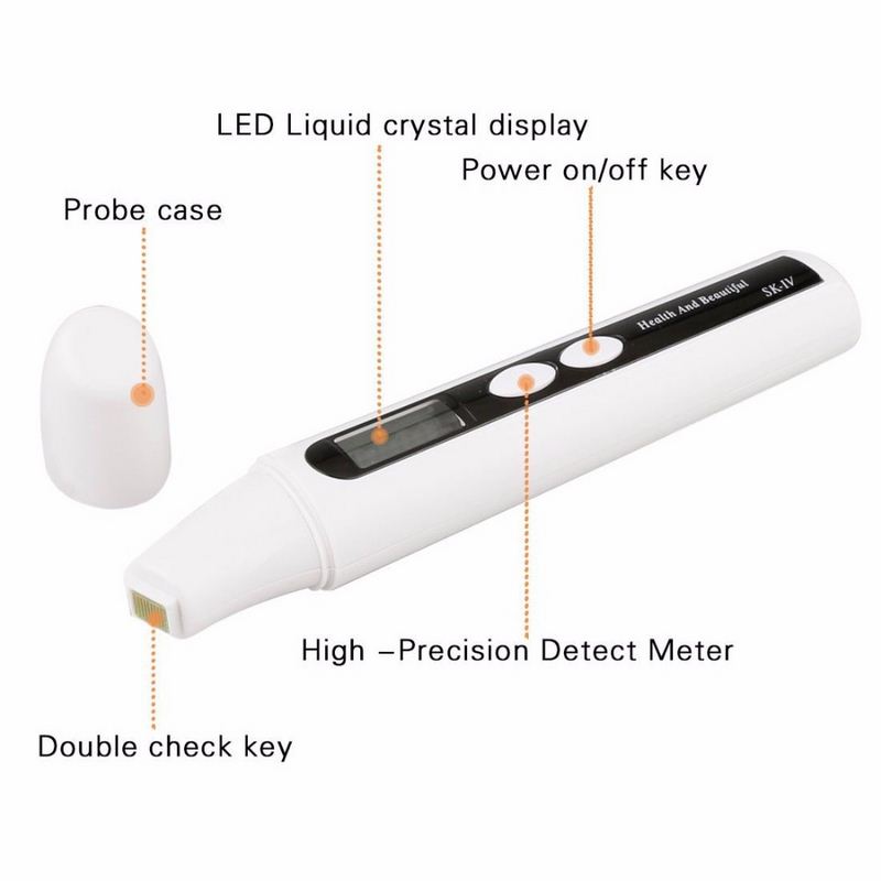 Digital Skin Moisture Analyzer Tester LCD Displays Oil Sensor Pen Detector Beauty Instrument Facial Skin Analyzer Moisture Meter