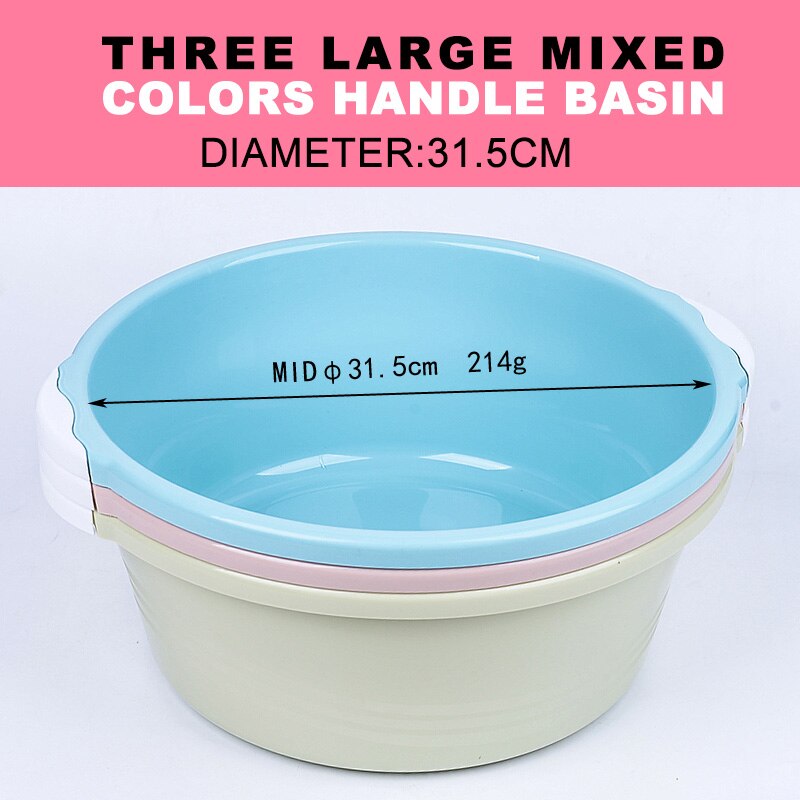 3 piece sets portable plastic basins large small Wash basins babies mothers Wash hands Foot washbasin Cleaning of private parts: Pink