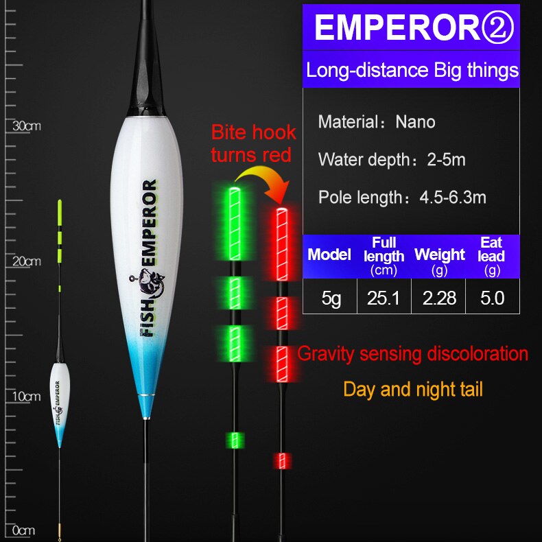 Smart Fishing Float Gravity Sensor Led Electric 2g 5g 7g 10g Great Buoyancy Pose Bobbers Without Battery Glow Stick Summer: EMPEROR 5g