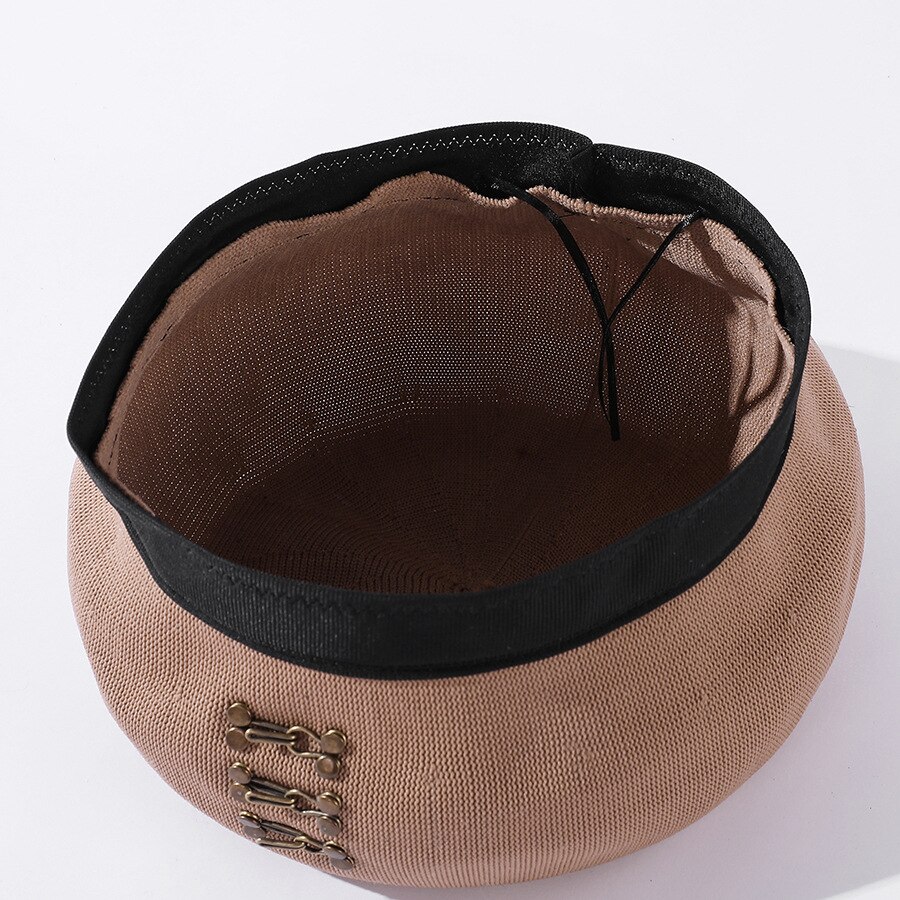 Boinas de mezcla de algodón con hebilla de cobre para mujer, boina con hebilla de cobre para Primavera, gorrito de artista para esquiar, gorros de pintor para niña