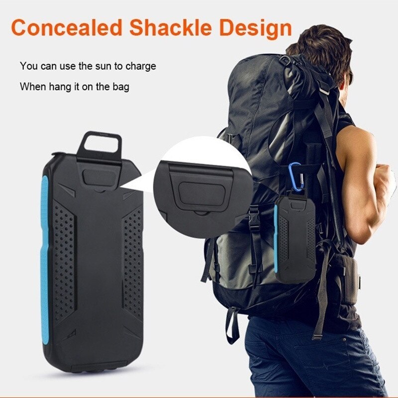 50000Mah Solar Power Bank Waterdicht 2USB Outdoor Emergency Backup Batterij Led Zaklamp Draagbare Oplader Mobiele Power Pack