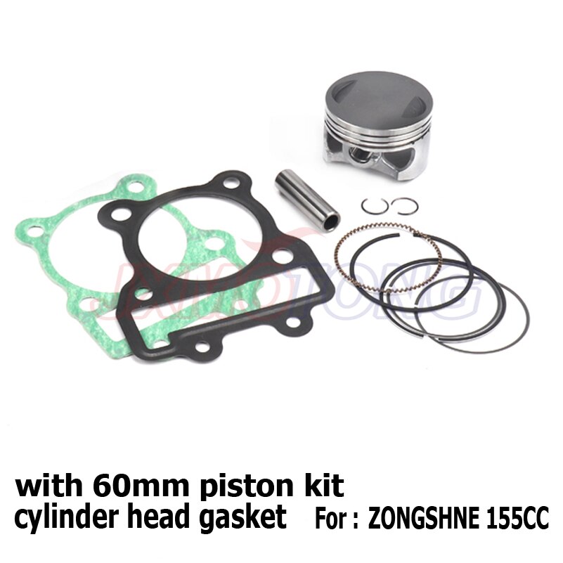 Zongshen 155z 60mm mäntä sarja sylinterin kannentiiviste varten kayo 150 155 160cc lika kuoppaan polkupyörää