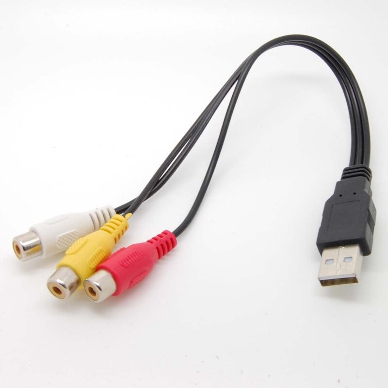 30cm usb han  to 3 rca video av konverter kabel passer til hdtv tv tv pc