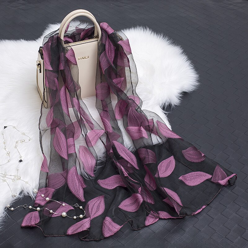 die Seide schal frauen sommer brise leichte schier schals und wickelt bandana Strand Organza Blick spitze hohl schals fo damen