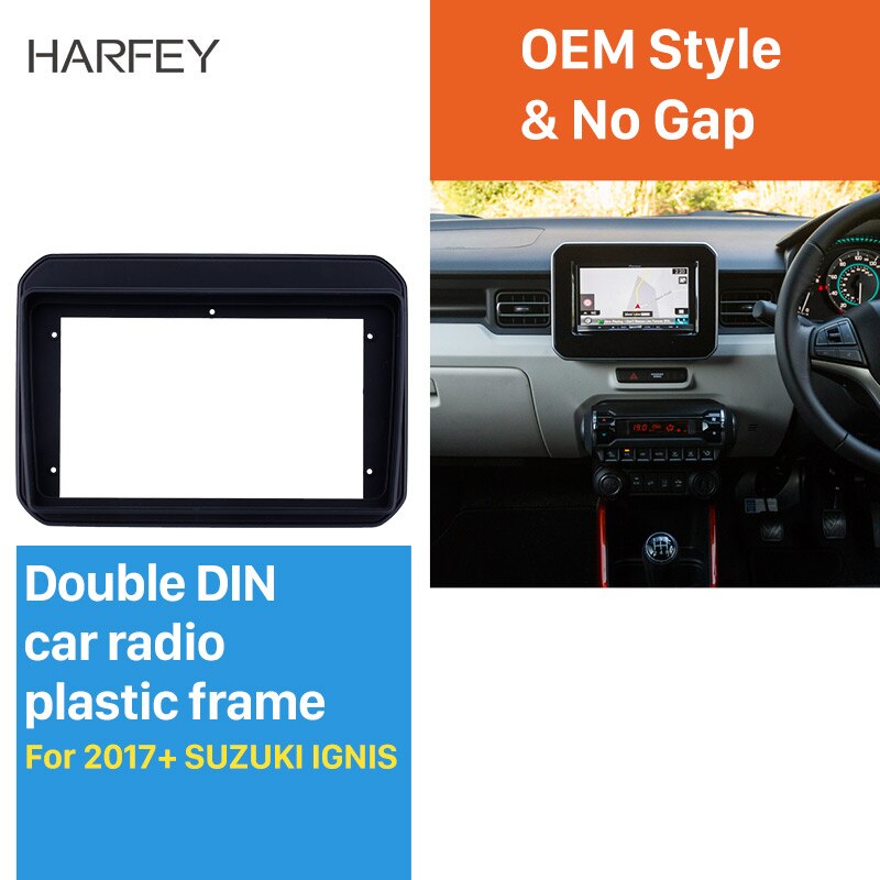 Harfey OEM stijl 9 inch voor SUZUKI IGNIS Fascia car radio Frame Panel in Dash Trim Installatie Mount Kit 2din
