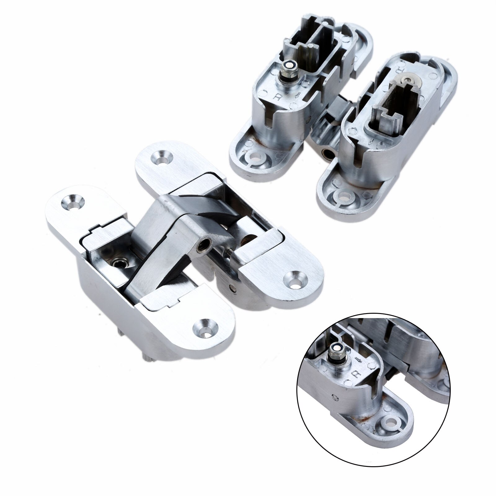 DRELD 2Pcs Zinc Alloy Hidden Hinges Multi Size Invisible Concealed Folding Counter Door Hinge With Screw Furniture Hardware