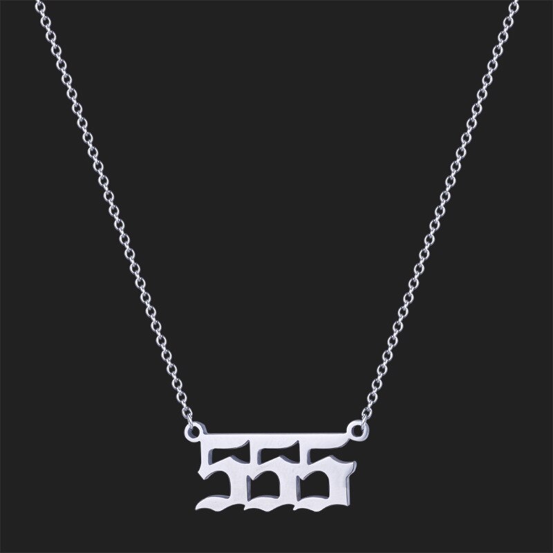 Edelstahl Anzahl Anhänger 000 111 222 333 444 555 666 777 888 999 Teufel Halskette Für Frauen Glück Engel schmuck abbildung: YLN1503P