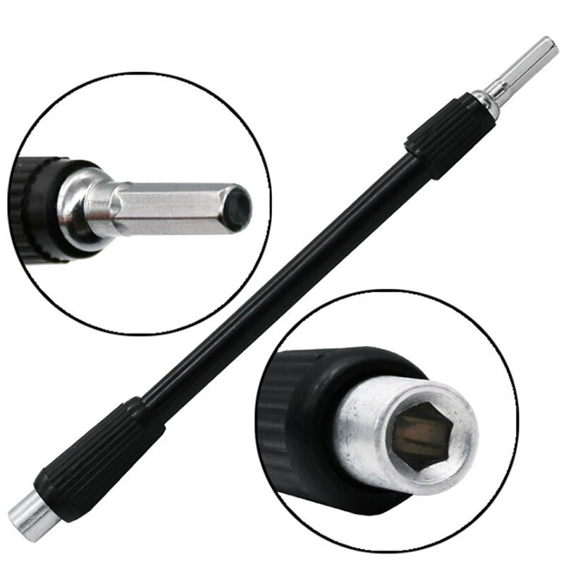 Multifonctionnel 129mm noir Extension Tube souple arbre de connexion arbre universel pour perceuse électrique tournevis électrique