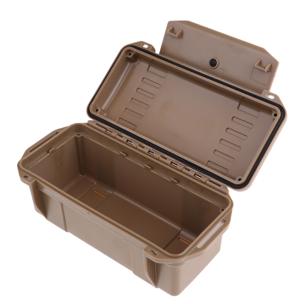 Anti-Pressure Shockproof Box, Waterproof Container, Plastic Dry Storage Box Floating Survival Dry Case for Outdoors: Brown