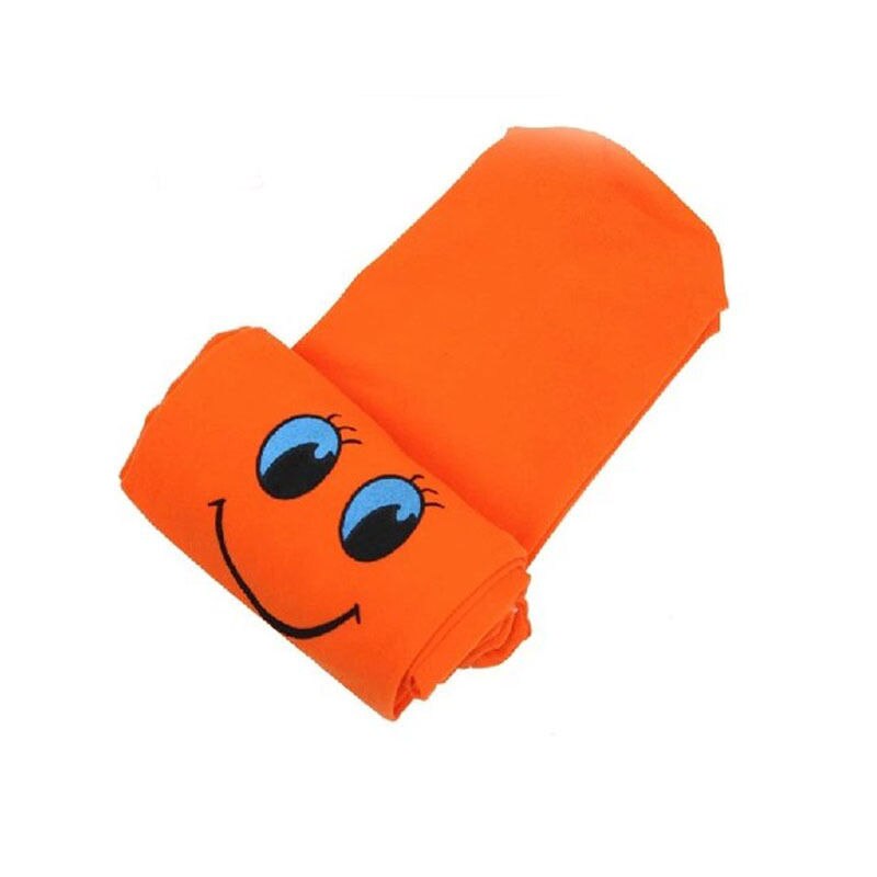 Emmababy piger tights strømper sødt smil ansigt baby piger strømpe danse børn strømpebukser bukser strømpebukser: Orange