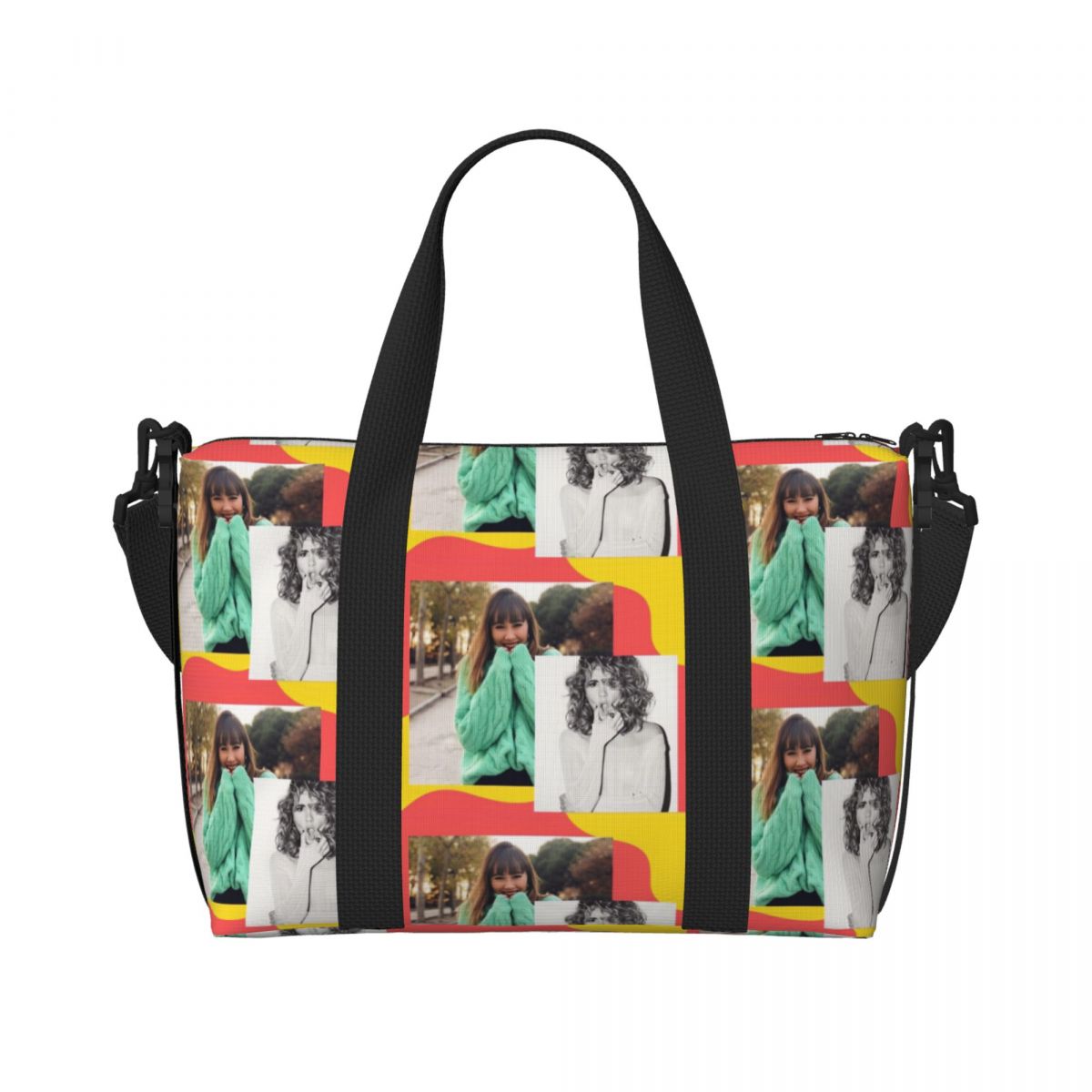 Brugerdefineret skønhed aitanas tote taske til kvinder stor kapacitet spansk sanger gym strand rejsetasker: Himmelblå