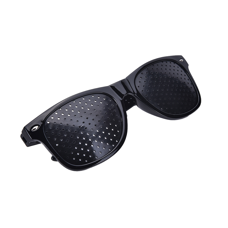 Black Unisex Vision Care Pin hole Eye Exercise Eyeglasses Pin hole Glasses Eyesight Improve plastic