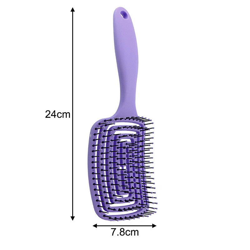 1Pcs 4 Kleuren Kiezen Abs/Siliconen Vrouwen Meisje Droog Nat Dual Gebruik Haren Kam Haarborstel Hoofdhuid Massage Haarborstel: Paars