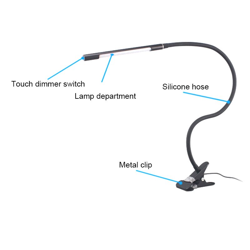 Touch Control Led Bureaulamp Usb Clip op Bureaulamp USB Opladen Lezen Tafellamp Oogbescherming Lamp voor Slaapkamer desktop XNC