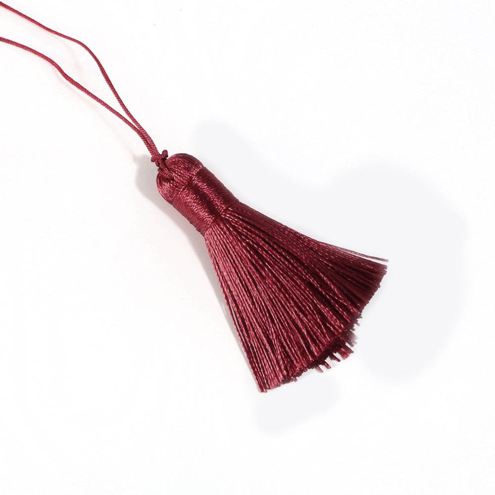 2 pçs poliéster seda borla pingente 5.5cm longo algodão borla para decoração de casamento casa diy costura cortina acessórios: Marfim