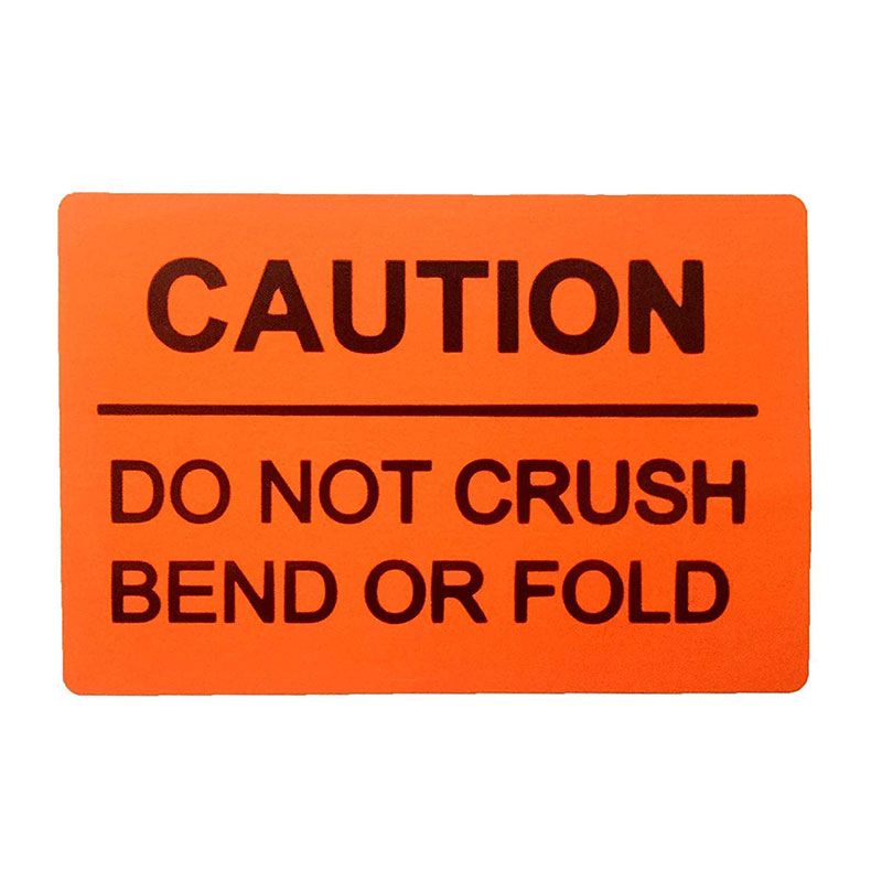 Please Handle with Care Thank You DO NOT Crush Bend OR FOLD Caution Warning Label Sticker Concise Fluorescent Orange