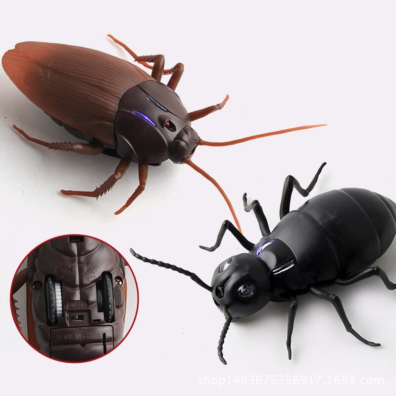 Cucaracha eléctrica con Control remoto para niños, juguete de simulación de insectos, araña infrarroja, cucarachas