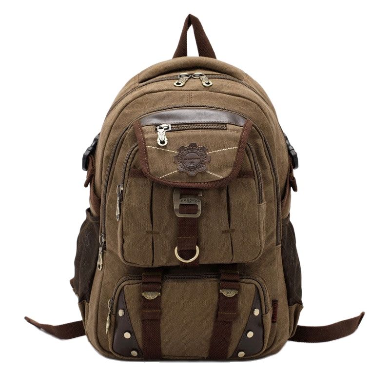 Kakko-mochila de lona para hombre y mujer, bolsa de viaje de alta capacidad, a la , para estudiantes