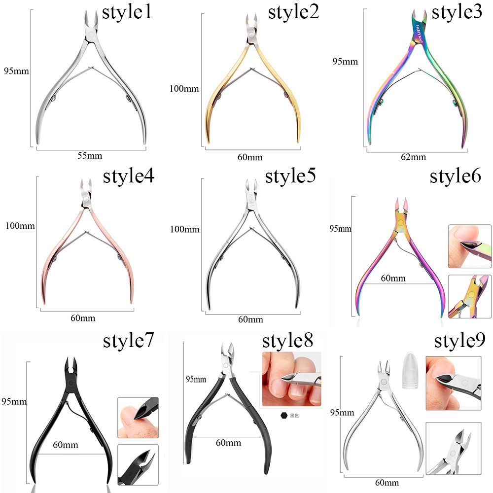 1 PC Nail Cuticle Nipper Scissors Dead Skin Onychomycosis Remover Colorful Titanium Manicure Tool Eagle Beak Pliers