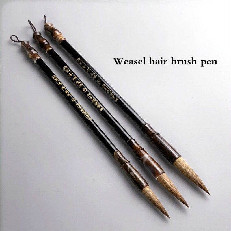 3pcs Chinese Kalligrafie Borstel Set Caligrafia Schilderen Meerdere Haar Schrijven Borstel Calligraphie Wolf Haar Borstel Pen Tinta China