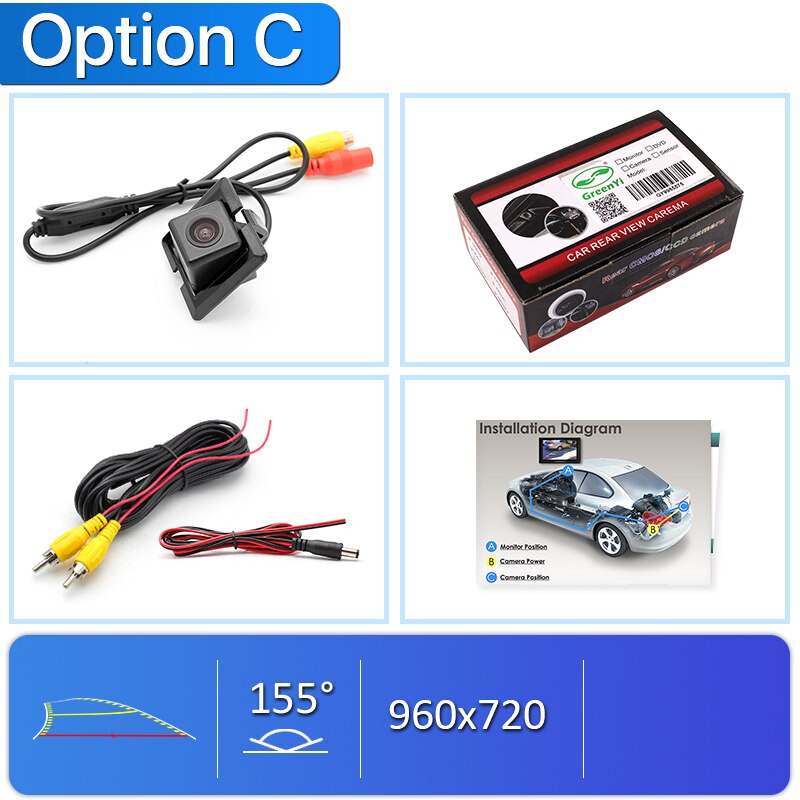GreenYi 170 Degree AHD 1920x1080P Special Vehicle Rear View Camera for Toyota Land Cruiser Prado LC150 LC 150 Car: C-Dynamic Trajectory