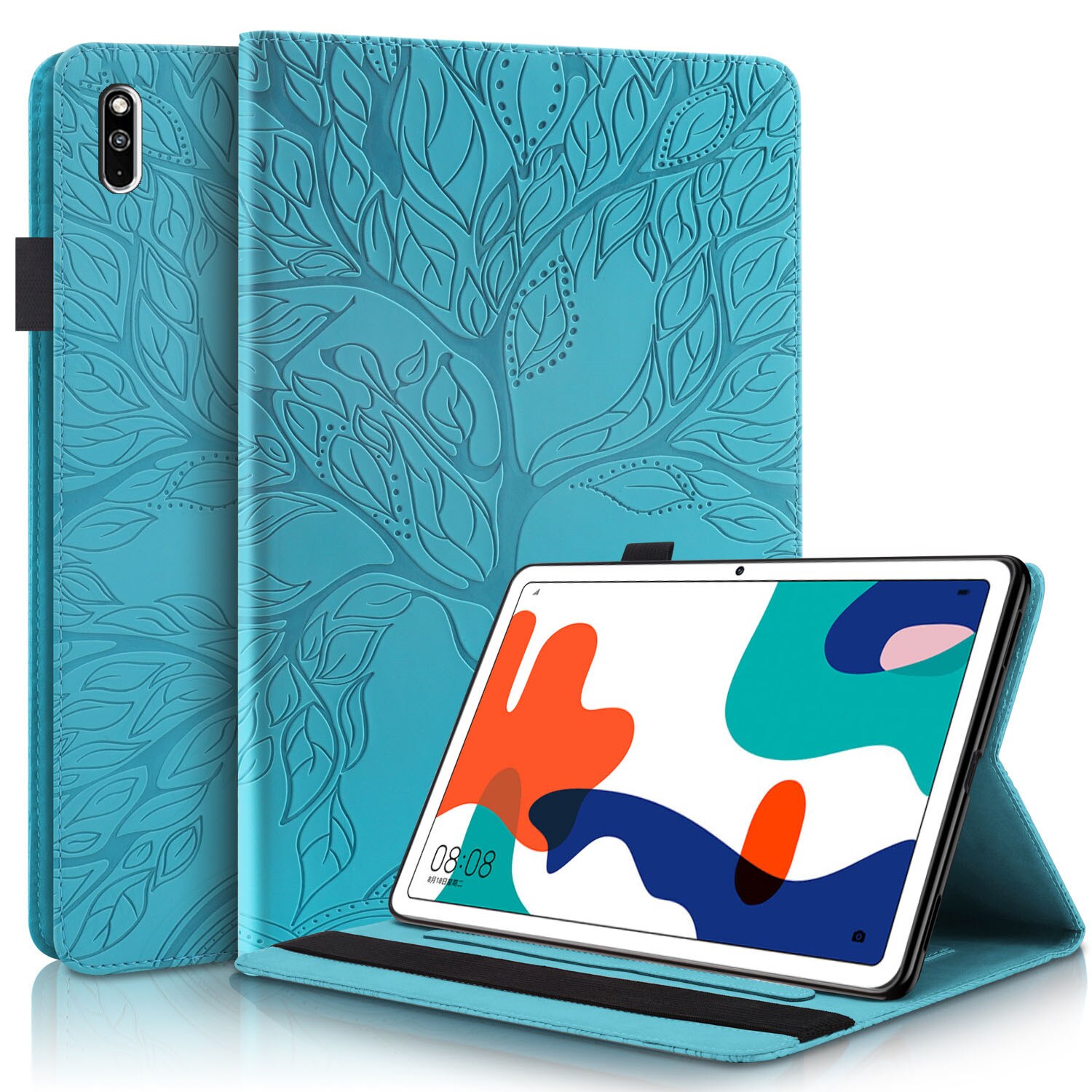 Fundas For Huawei MatePad 10.4 Case 10 4 BAH3-W09 BAH3-AL00 3D Embossed Tree Case for Huawei MatePad Mate Pad 10 4 Tablet Case: Blue Tree