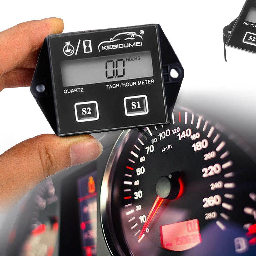 Digital Tachometer RPM Gauge Inductive Waterproof Engine Tach Hour Meter For Gasoline Motorcycle Marine chainsaw pit bike Boat