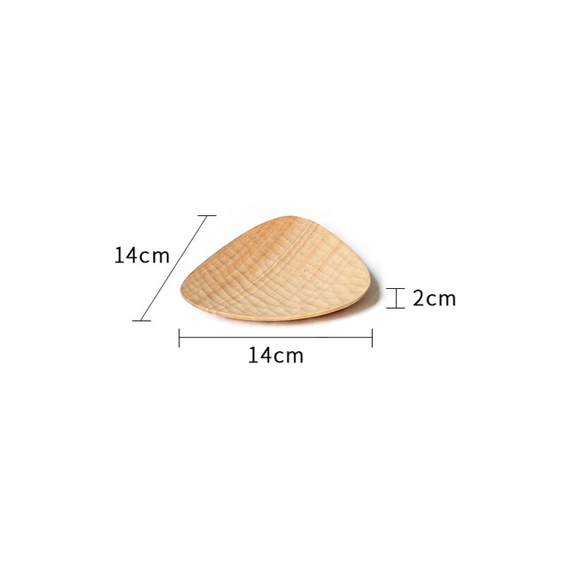 Whole Wood Lovesickness Wooden Tray Tableware Round Solid Wood Plate Dishes Saucer Tea Tray Dessert Dinner Plate Home Dinnerware: Triangle