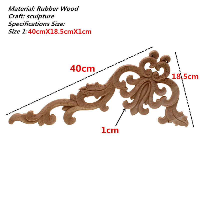 VZLX-Apliques de tallado de madera para muebles, accesorios pequeños de para el hogar, decoración de letras de madera rosa para puerta de armario de cocina y cama: Caqui oscuro