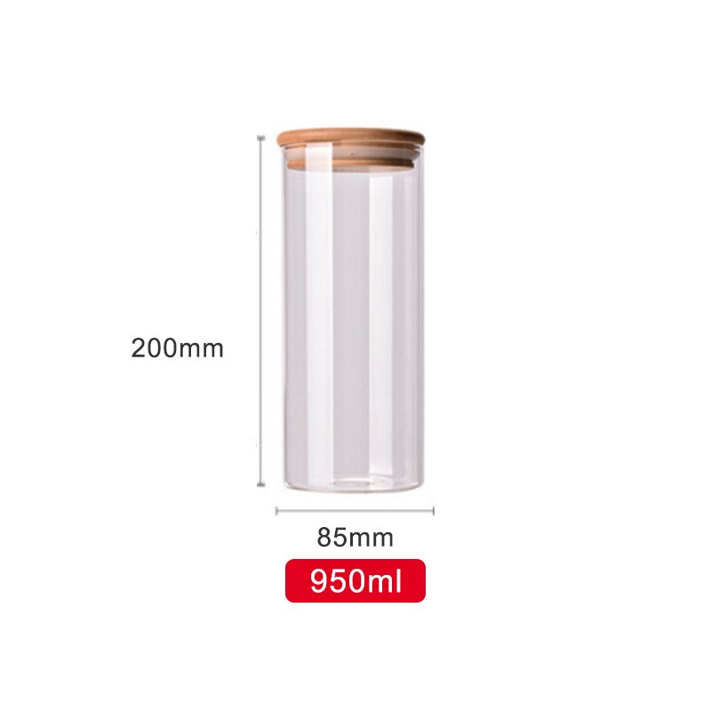 Pot à bonbons pour épices verre récipient Transparent bocaux en verre avec couvercles pot à biscuits pots de cuisine et couvercles petite taille: 950ml