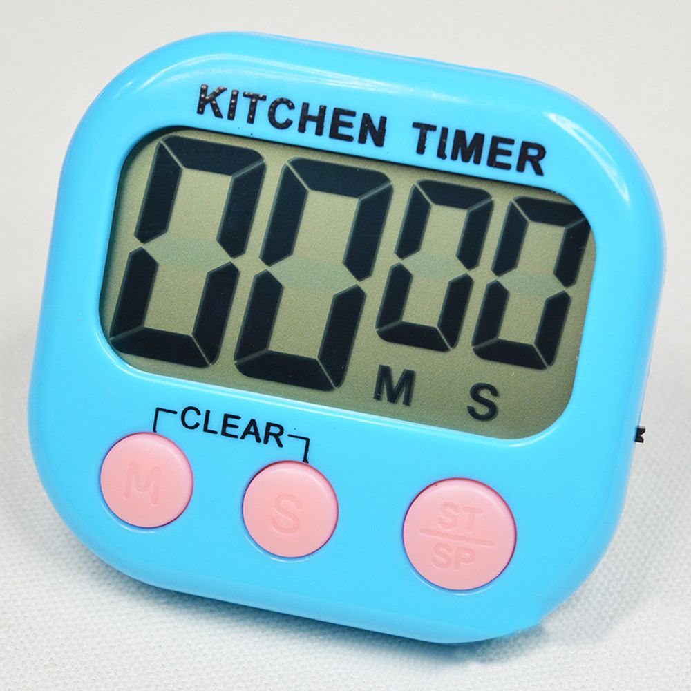Magnetic LCD Digital Kitchen Countdown Timer Alarm with Stand White Kitchen Timer Practical Cooking Timer Alarm Clock: blue