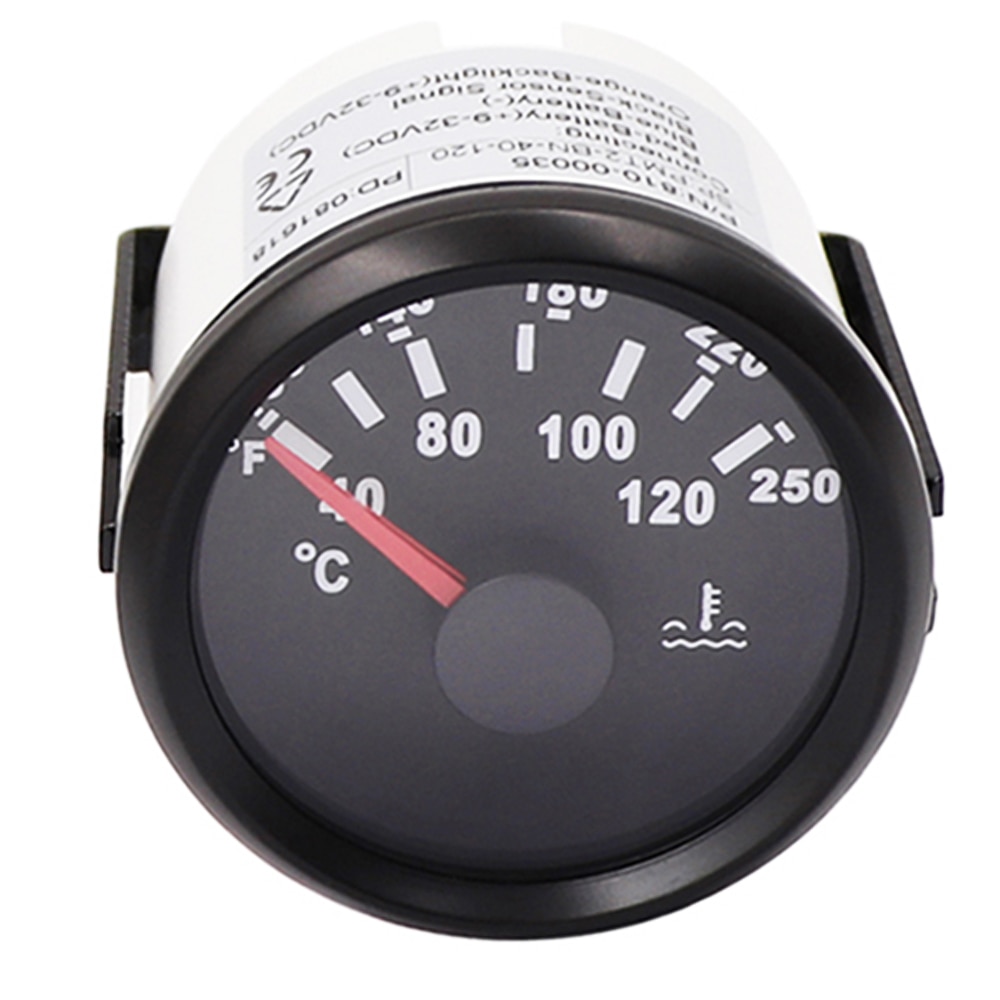 2 &quot; 52mm marinemotorer vandtemperaturmåler temp meter hvid 40-120 grader til båd rv bil motorcykel lcd display måler