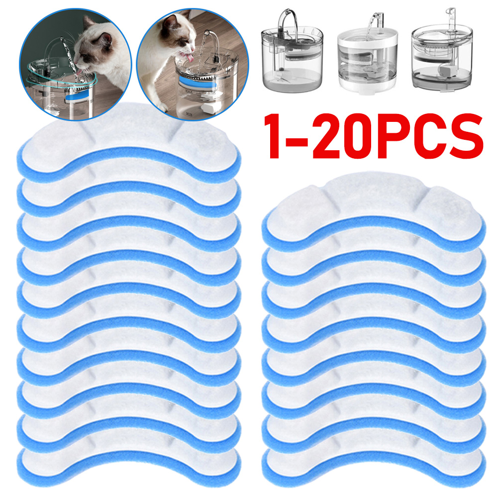 Filtros de fuente de agua para gatos, repuesto de filtro de carbón activado para WF050/WF060, accesorios de bebedero automático para mascotas, 1-20 piezas