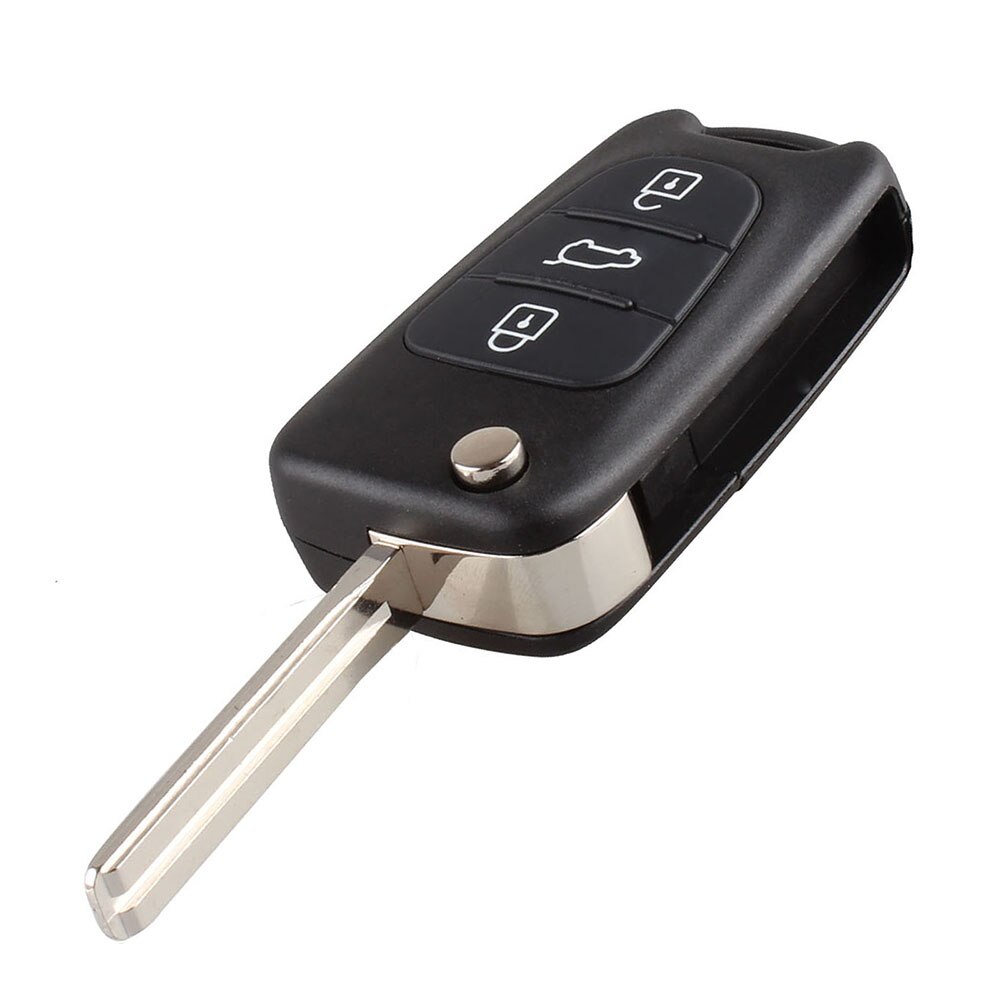 Flip Car Key Case 3 Button For Kia Ceed Picanto Sportage Smart Remote Fob Shell Cover Replacement With Uncut Blade: Default Title