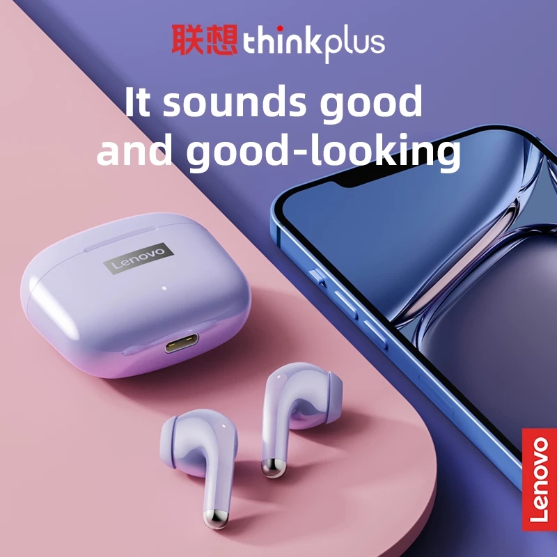 5 sztuk oryginalne bezprzewodowe słuchawki Lenovo LP40 PRO Bluetooth 5.0 podwójna redukcja szumów stereo Bass sterowanie dotykowe długi czas czuwania