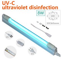 Disinfection Lamp Rod UV Germicidal Lamp Ozone Quartz Disinfection And Sterilization Lamp 220V 8W EU Plug Household Disinfection
