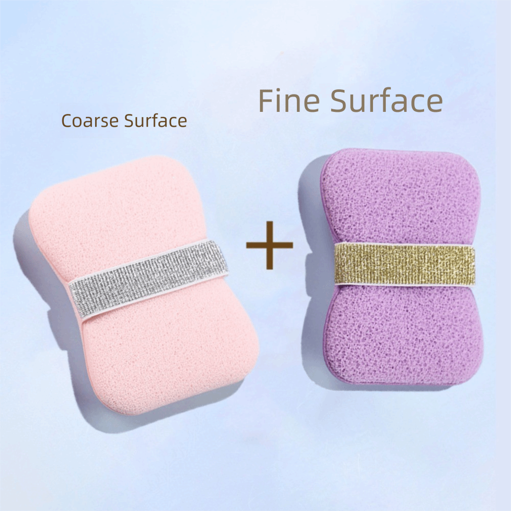 2PCS Thickened Exfoliating Soap Bag Sponge Material Comfortable Bath Foaming Sponge Soft Portable Soap Foaming Net Shower Use: Red