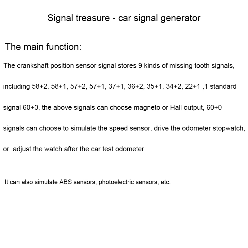 Bil signal generator sensor analog boks krumtapaksel signal computer vedligeholdelse tester signal skattemåler