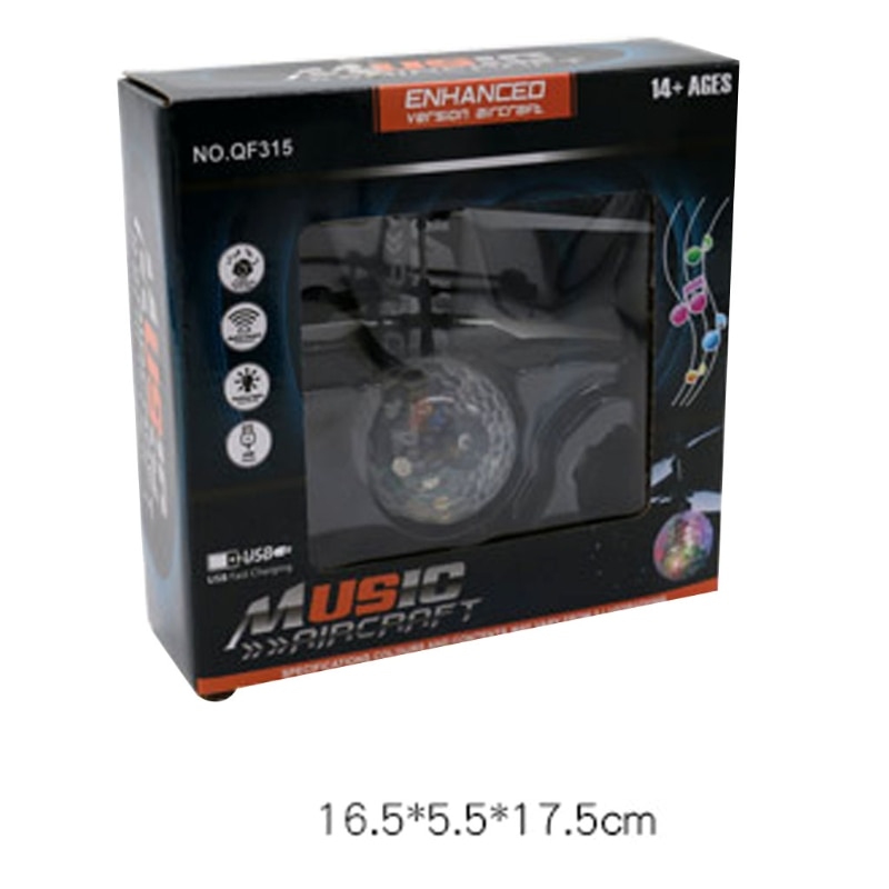 Vliegende Bal Speelgoed LED Hover Float Muziek Auto-inductie Afstandsbediening Helikopter UFO 634F