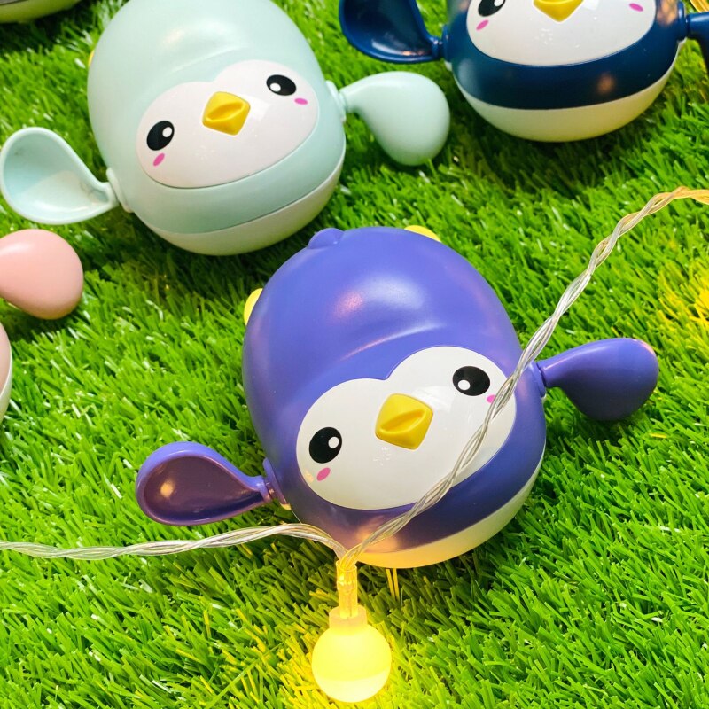 Leuke Bad Speelgoed Cartoon Dier Badkamer Spelen Water Pinguïn Hippo Kip Klassieke Baby Water Speelgoed Wond-Up Keten Clockwork