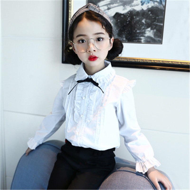 Camisas blancas para niñas, ropa de otoño , 10, 12 años, uniforme escolar para adolescentes, blusa para niñas, camisas, ropa para niños, ropa para niños