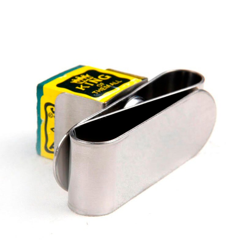 Stainless Steel Magnetic Billiard Accessory Pool Cue Chalk Clip Holder