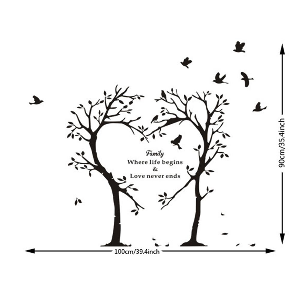 LanLan Removable Family Loving Heart Tree Quotes Wall Sticker Art Living Room Decals Home Decor