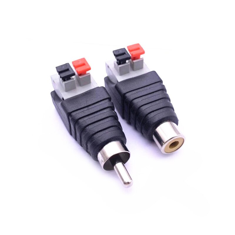 Speaker Wire Cable to Audio Male Female Cable Jack Press Plug RCA Connector