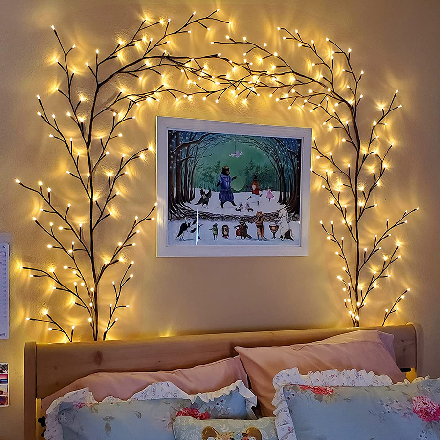 144/45 LED Ranken Lichterketten Weihnachten Hal... – Grandado