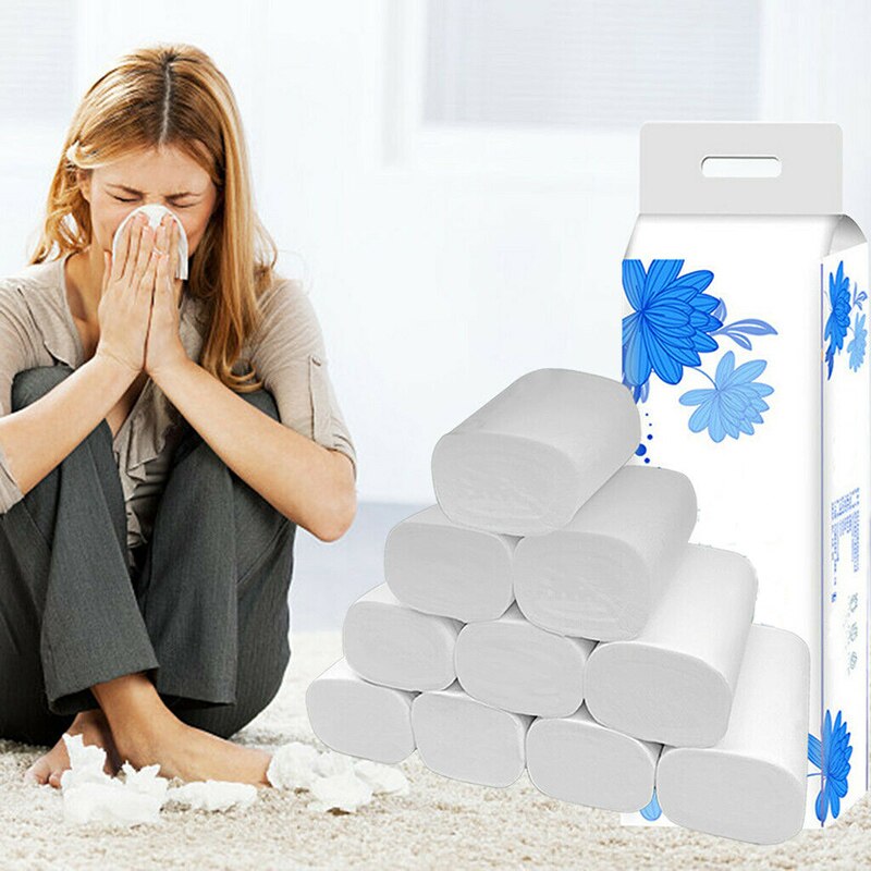 12 Roll Strong Soft 4-Ply Toilet Paper Bath Tissue Bulk Roll Skin-friendly FBS889