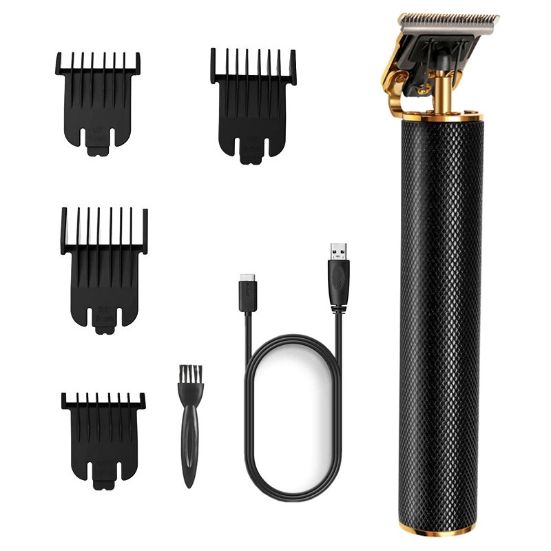Pro li hair trimmer bald electric hair clipper face body haircutting machine edge lining outlining rechargeable: black