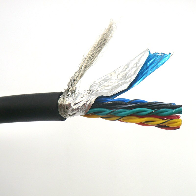 14 core Flexible Shielded Twisted Pair Cable 0.14, 0.2mm² Encoder Cable 26awg 24awg Tinned copper 485 Signal Control Wire 5m