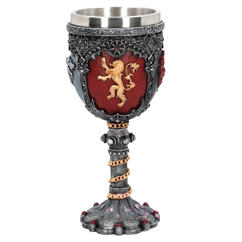 Wein Glas Becher Stark Feuer Und Blut Edelstahl Harz 3D Cocktail Whiskey Gläser Tasse Getränk Bar